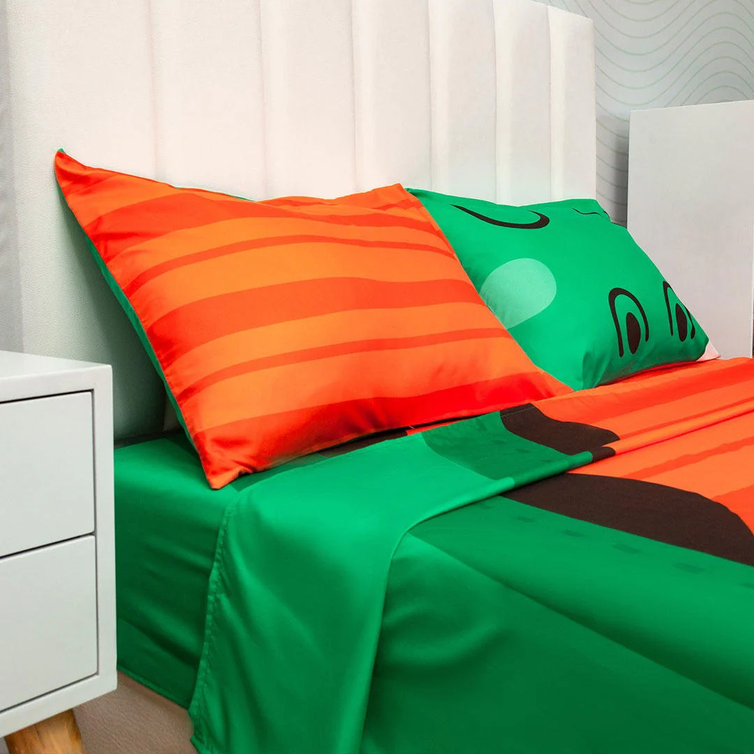 Juego de Sabanas Infantil Microfibra Doble 140 cm Verde de Cocodrilo