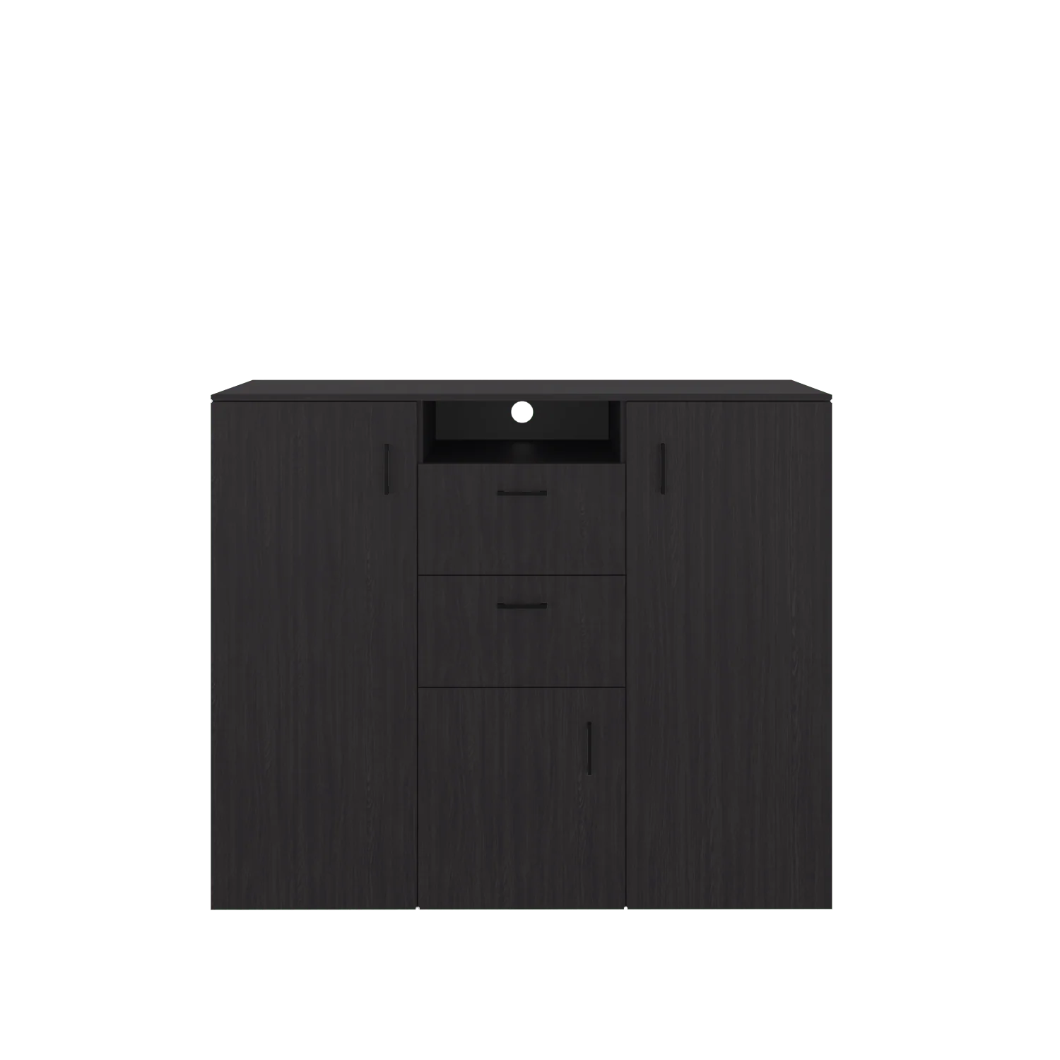 Closet Letna Wengue 140x140cm con 2 Cajones con 4 Entrepaños con Espacio para TV - Imagen 2