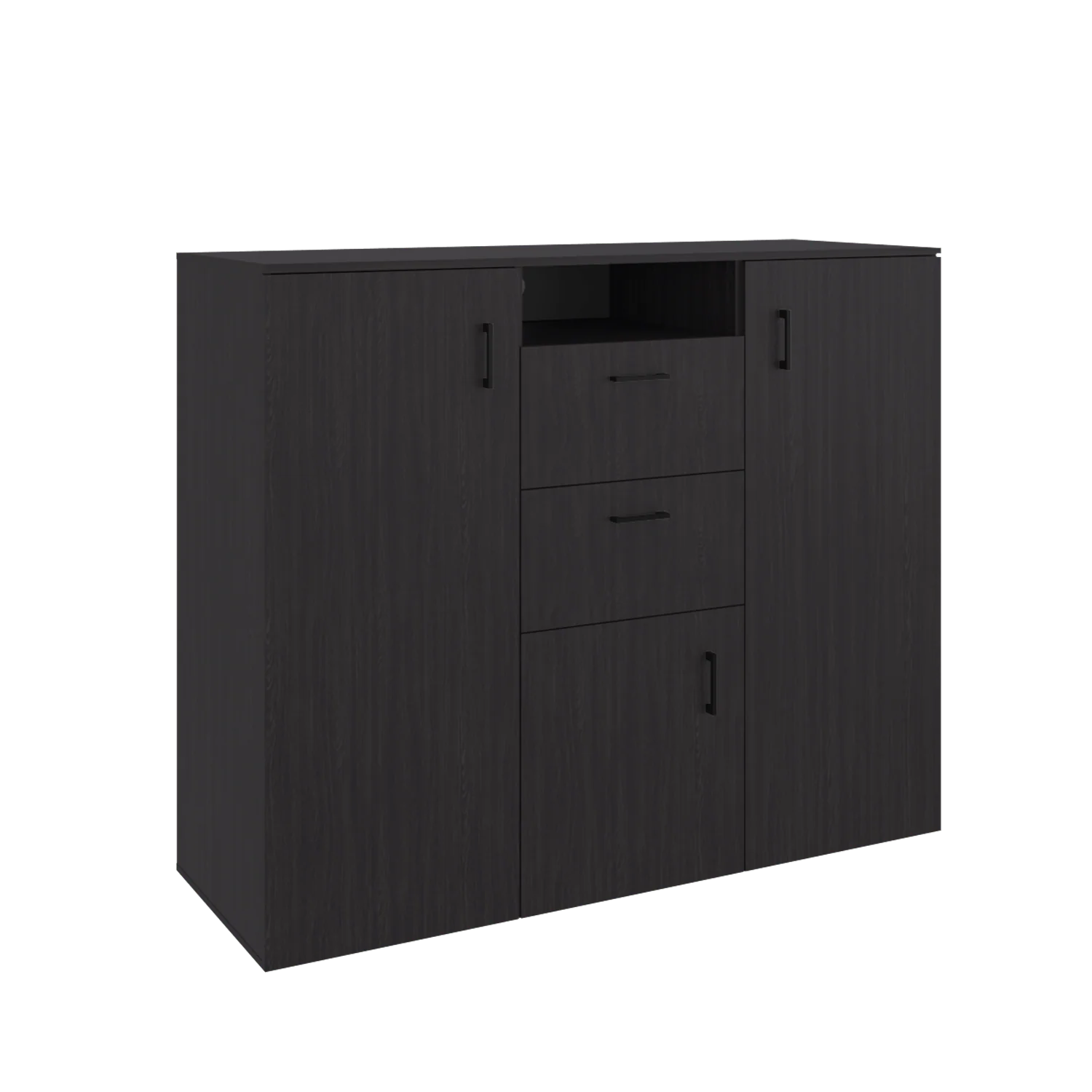 Closet Letna Wengue 140x140cm con 2 Cajones con 4 Entrepaños con Espacio para TV - Imagen 3