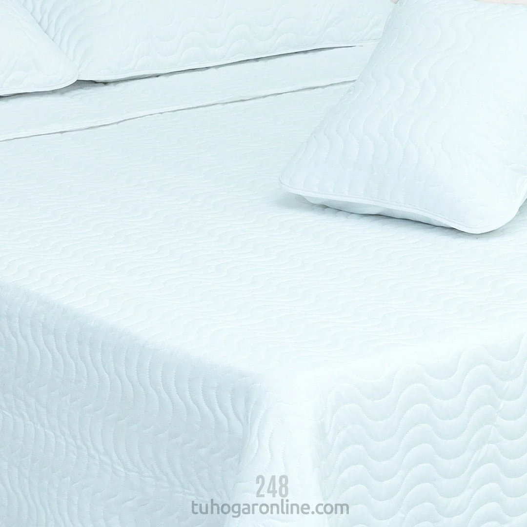 Cubrelecho Español Blanco para Cama Doble 140 X 190 Cm Doble Faz de Fondo Entero - Imagen 2