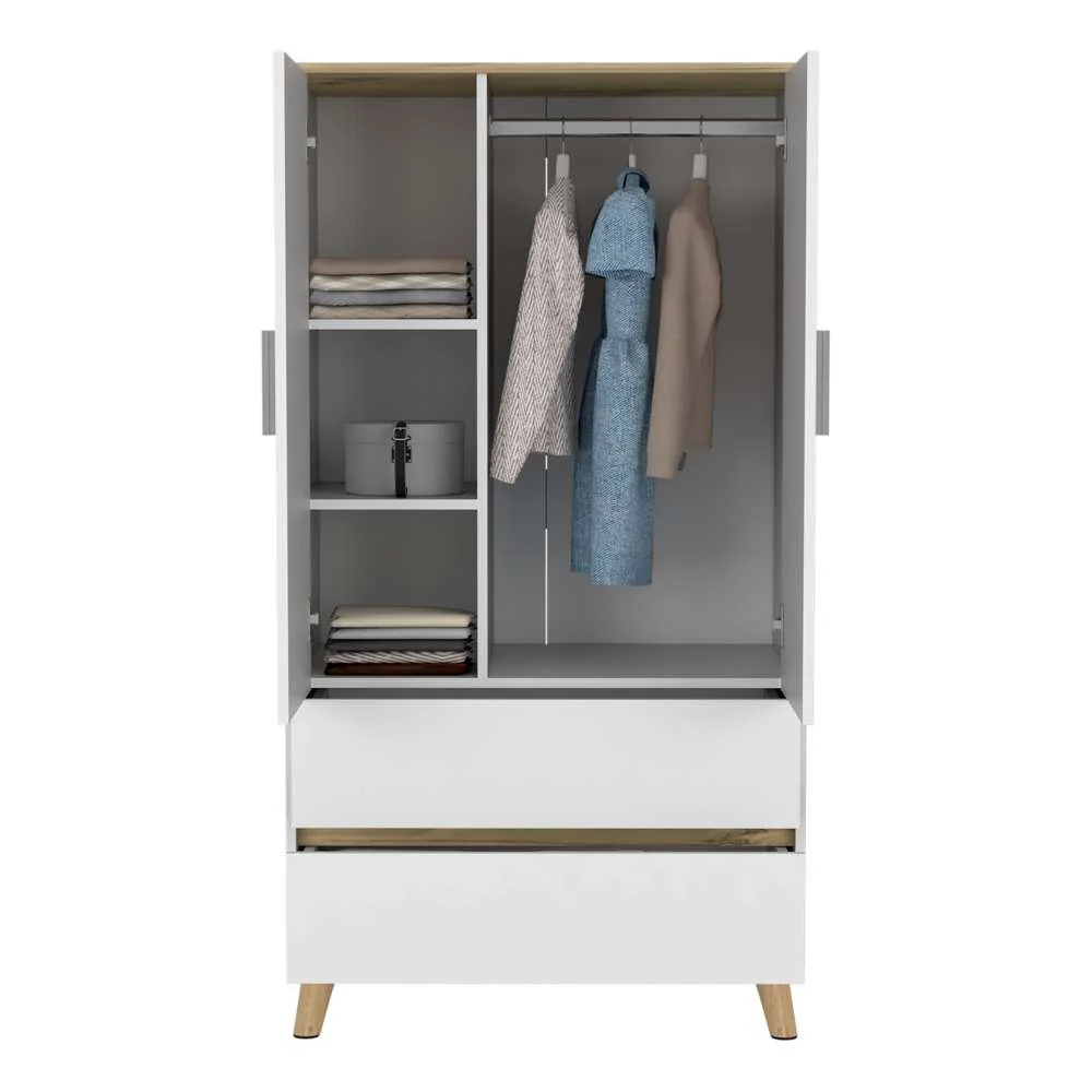 Closet Megan Blanco 80 cm con Dos Puertas y Dos Cajones - Imagen 4