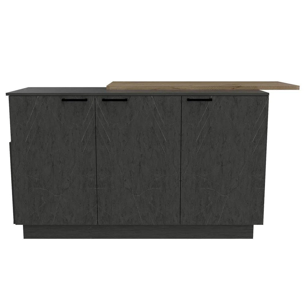 Barra de Cocina Carmen Duna y Onix 175 cm con Tres Puertas - Imagen 5