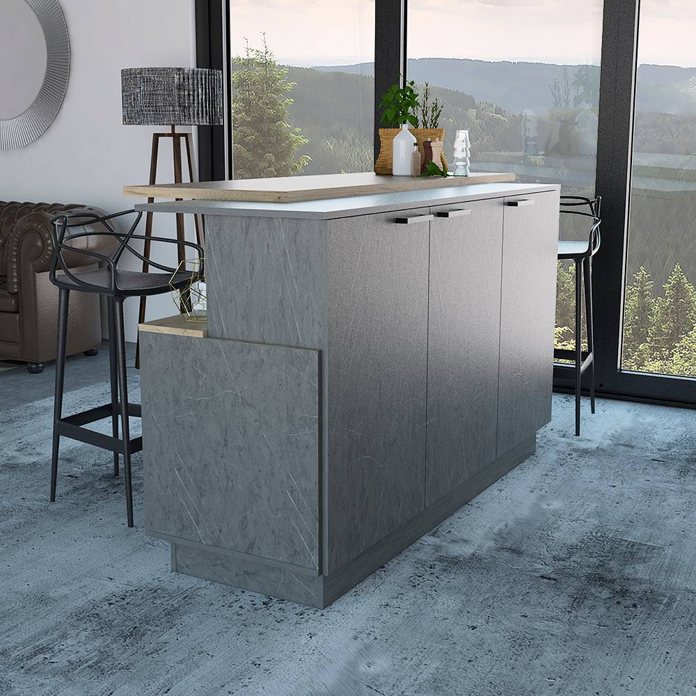 Barra de Cocina Carmen Duna y Onix 175 cm con Tres Puertas - Imagen 7