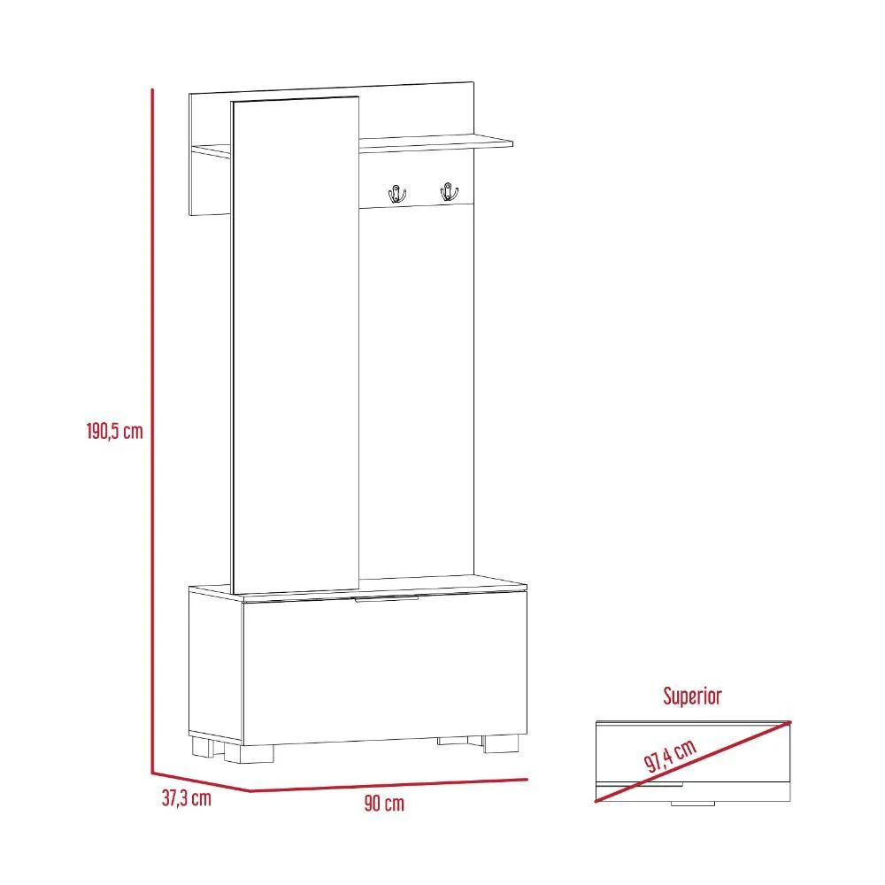 Closet Rain Duna 90 cm con Espejo - Imagen 5