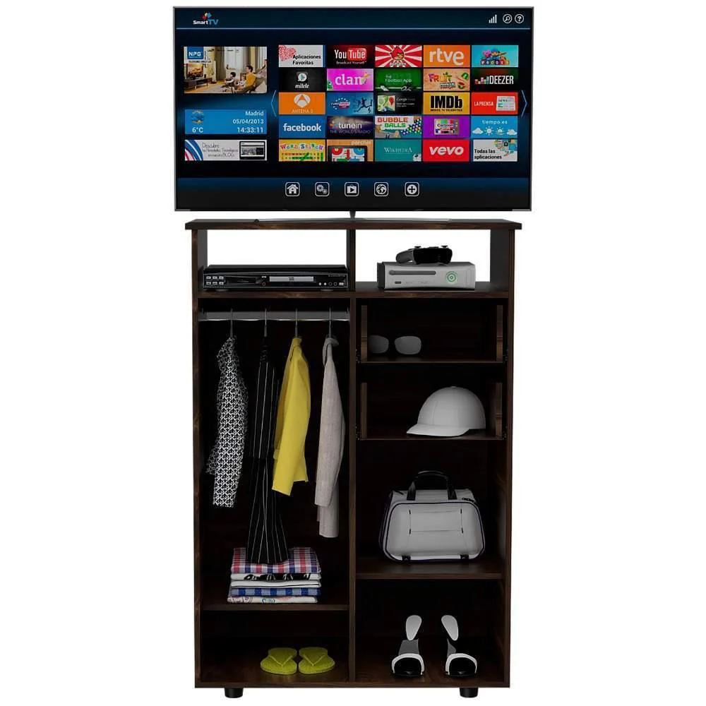 Closet Ponova Habano 83 cm con Dos Puertas y Dos Cajones - Imagen 2