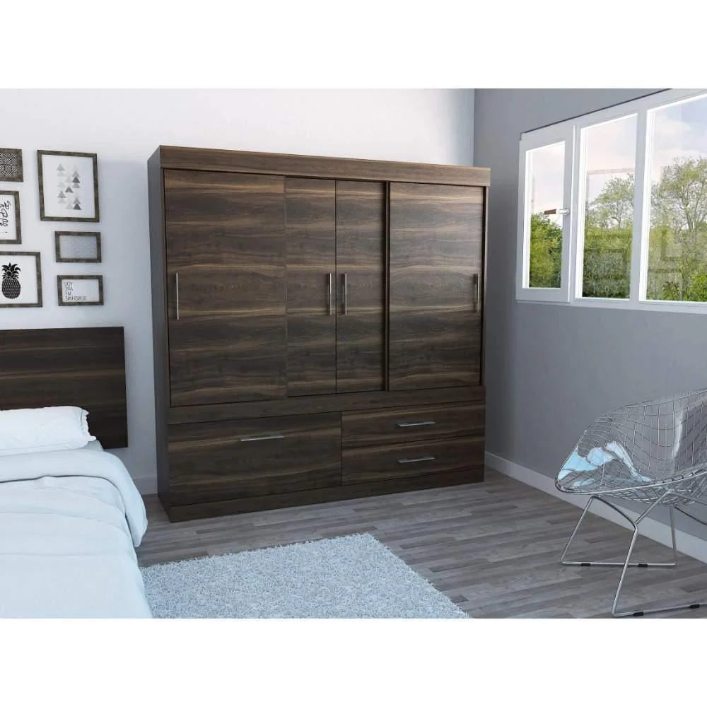 Closet Portofino Habano 180 cm con Cinco Puertas y Dos Cajones - Imagen 3