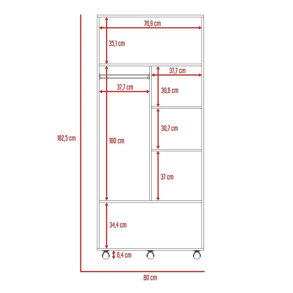 Closet Iko Wengue 80 cm con Dos Puertas - Imagen 6
