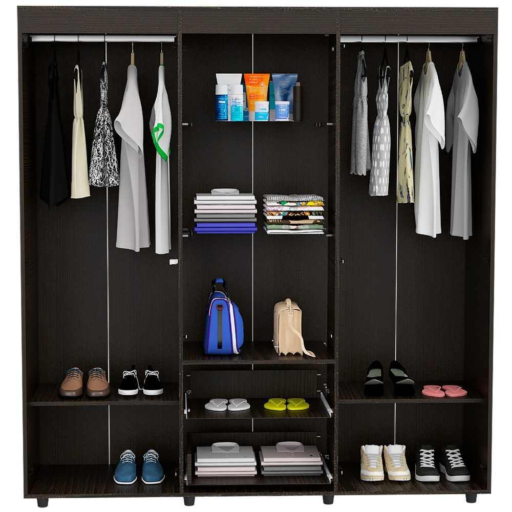 Closet Bariloche Wengue 170.3x180cm con 2 Cajones con 3 Entrepaños - Imagen 2
