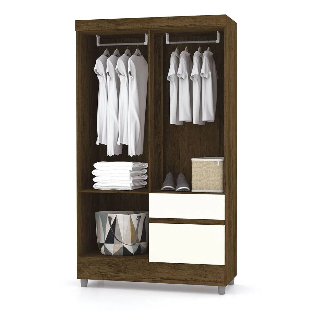 Closet Bonic Marron y Blanco 102.6x181cm con 1 Cajones con 1 Entrepaños - Imagen 2