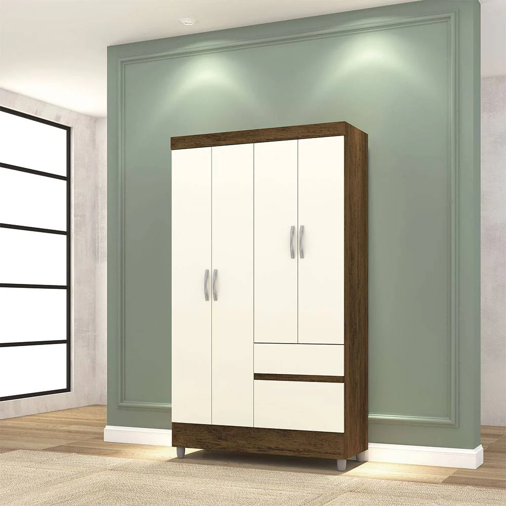 Closet Bonic Marron y Blanco 102.6x181cm con 1 Cajones con 1 Entrepaños - Imagen 3