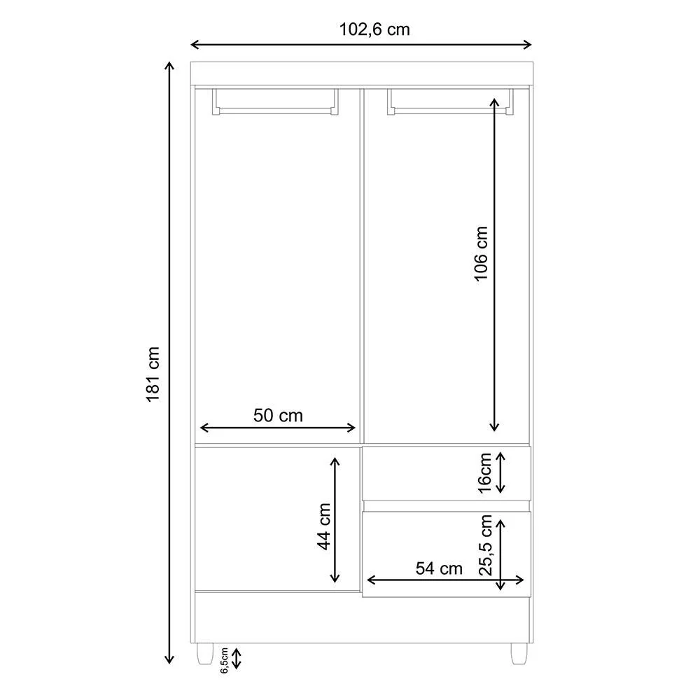 Closet Bonic Marron y Blanco 102.6x181cm con 1 Cajones con 1 Entrepaños - Imagen 4