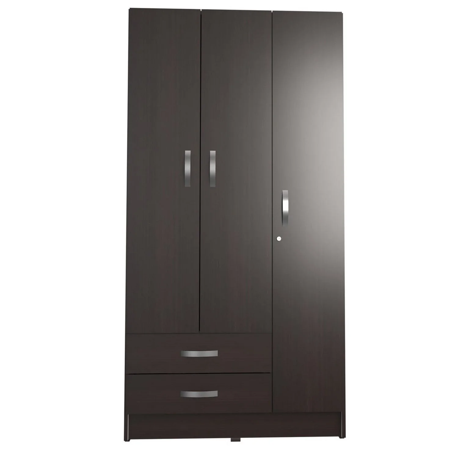 Closet Armario AM20223 Wengue y Blanco 92 cm con Dos Puertas y Dos Cajones