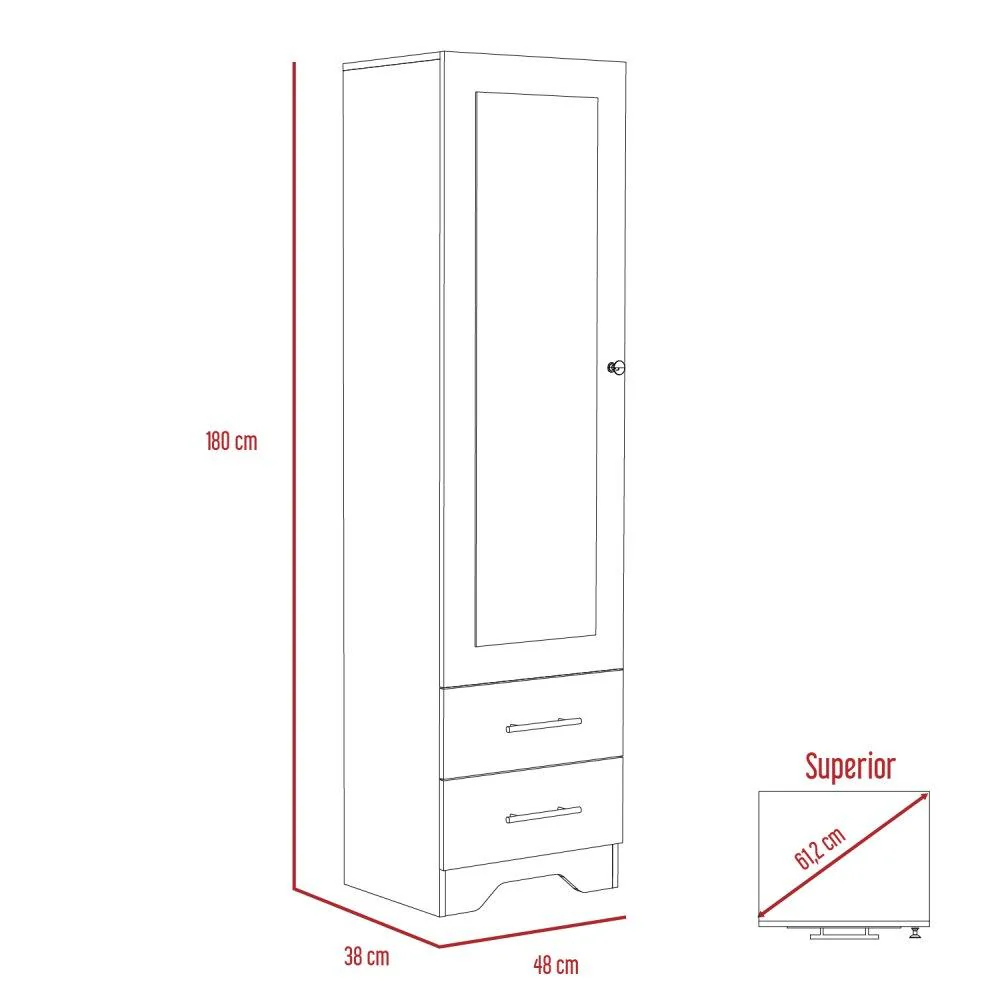 Closet Chic Duna 48 cm con Espejo, Una Puerta y Dos Cajones - Imagen 5