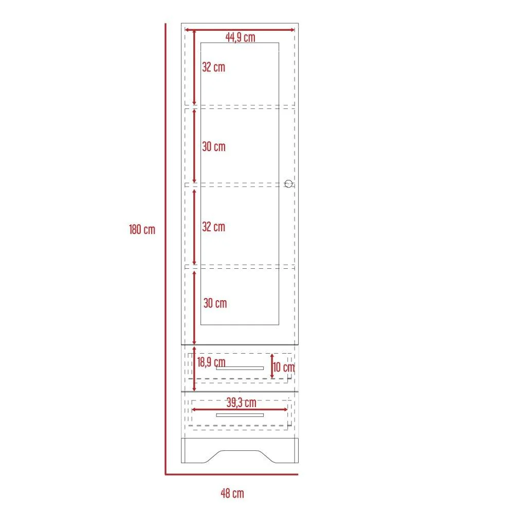 Closet Chic Duna 48 cm con Espejo, Una Puerta y Dos Cajones - Imagen 6