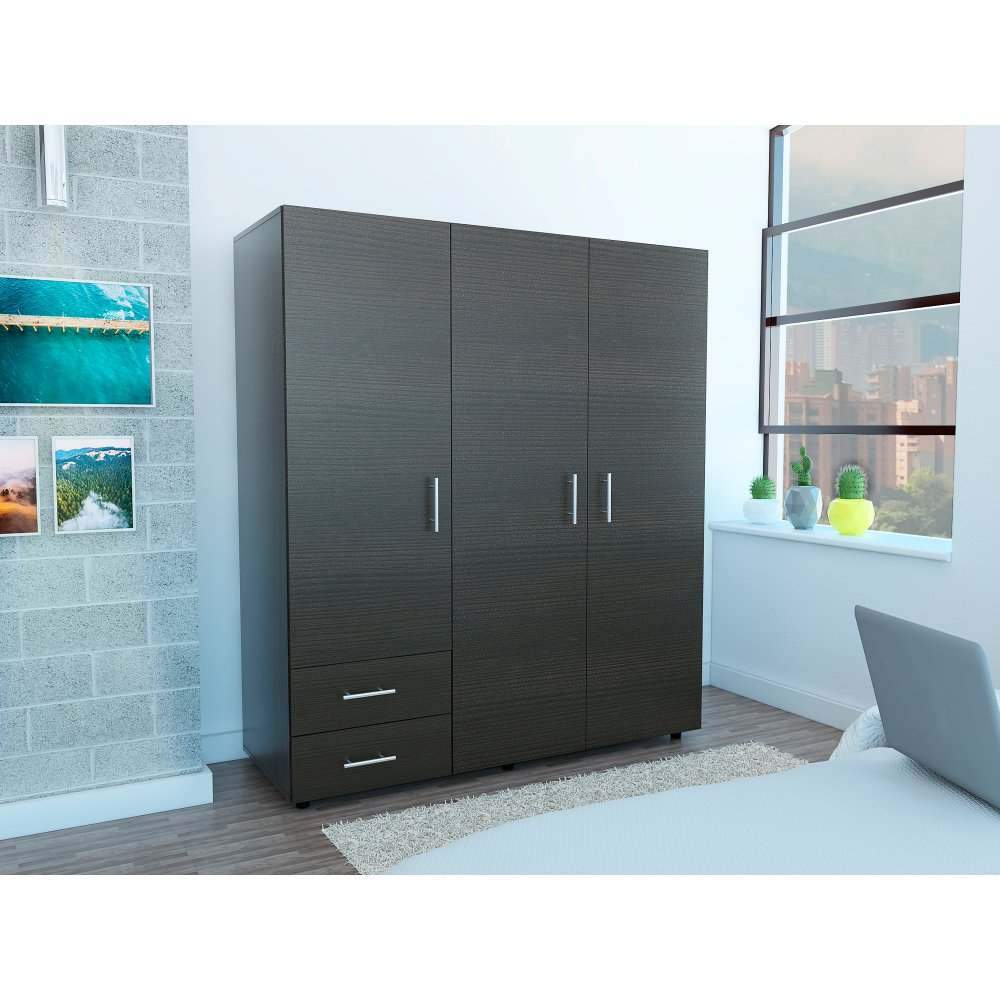 Closet Dassel Wengue 140.1x161.5cm con 2 Cajones con 3 Entrepaños - Imagen 3