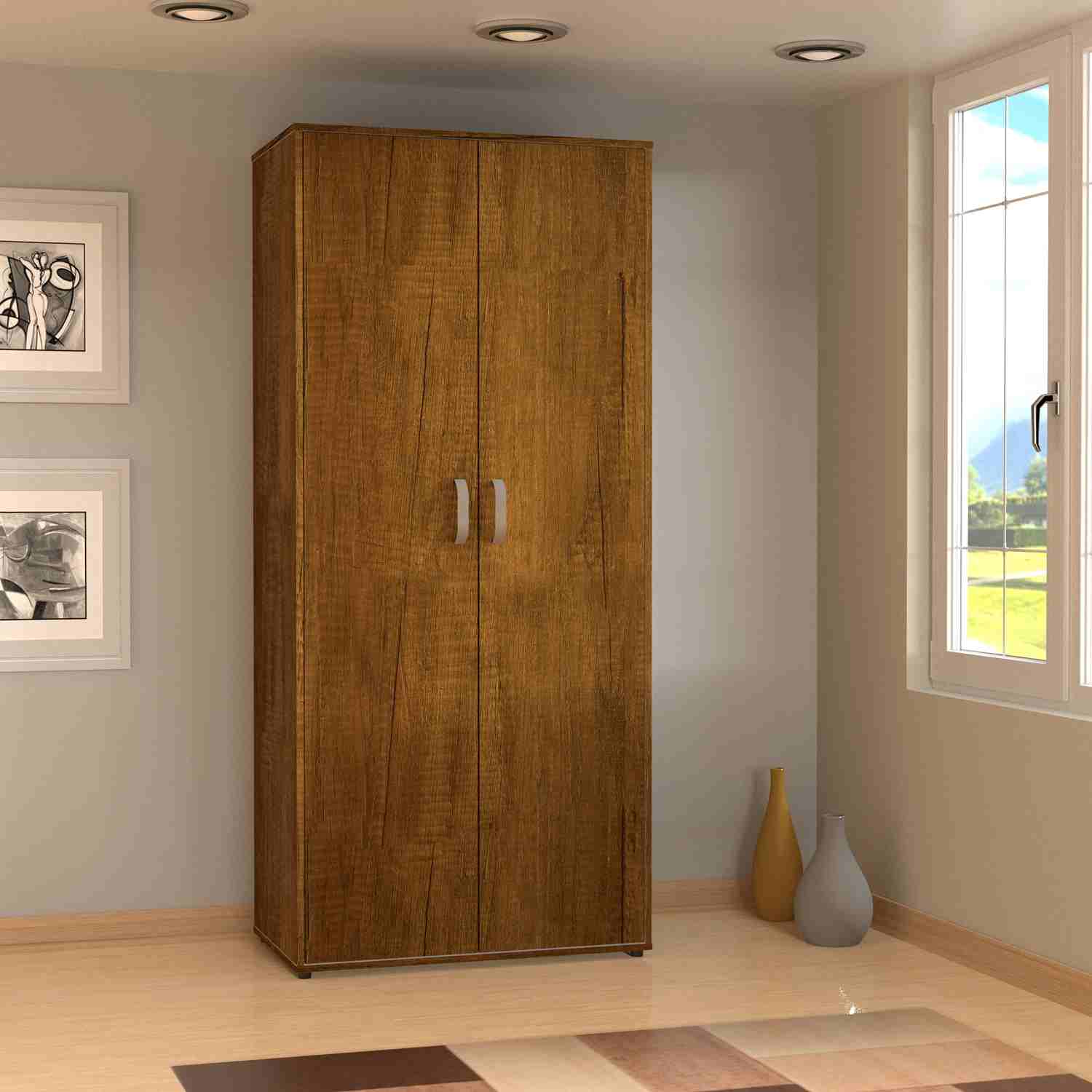 Closet Star Caramelo 80x180cm sin Cajones con 2 Entrepaños - Imagen 5