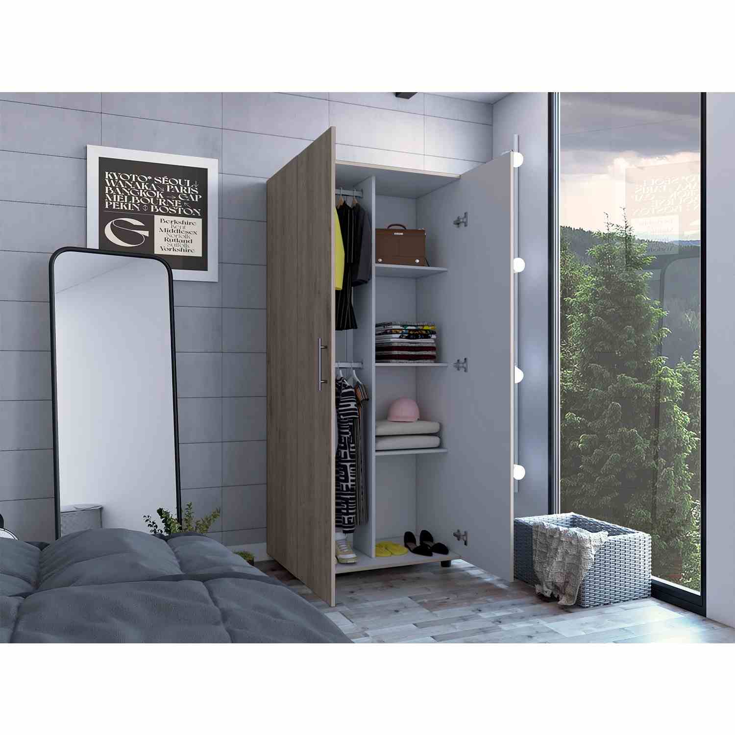 Closet Tera Bardolino 80x180cm sin Cajones con 3 Entrepaños - Imagen 6