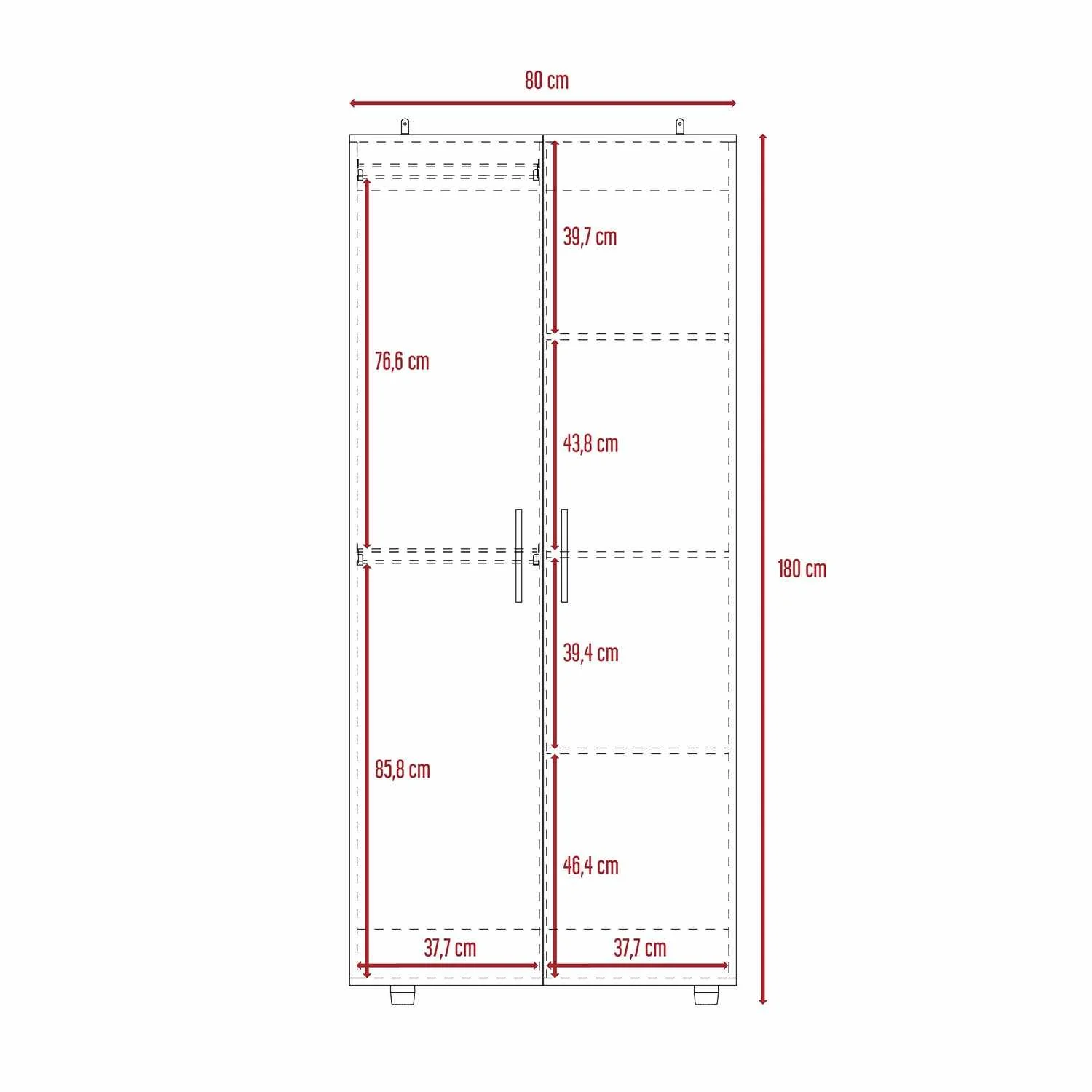 Closet Tera Bardolino 80x180cm sin Cajones con 3 Entrepaños - Imagen 7
