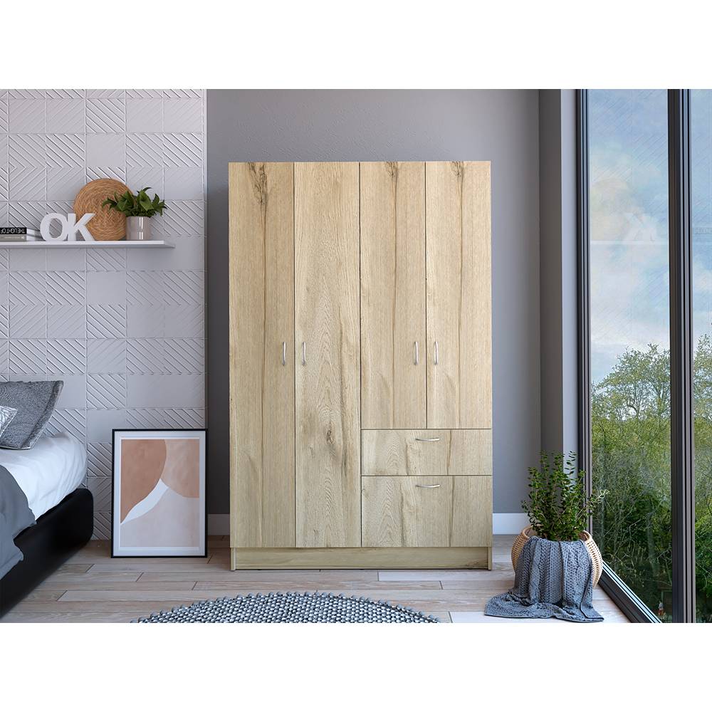 Closet Vaupés Duna y Blanco 108 cm con Cinco Puertas y Un Cajón - Imagen 5