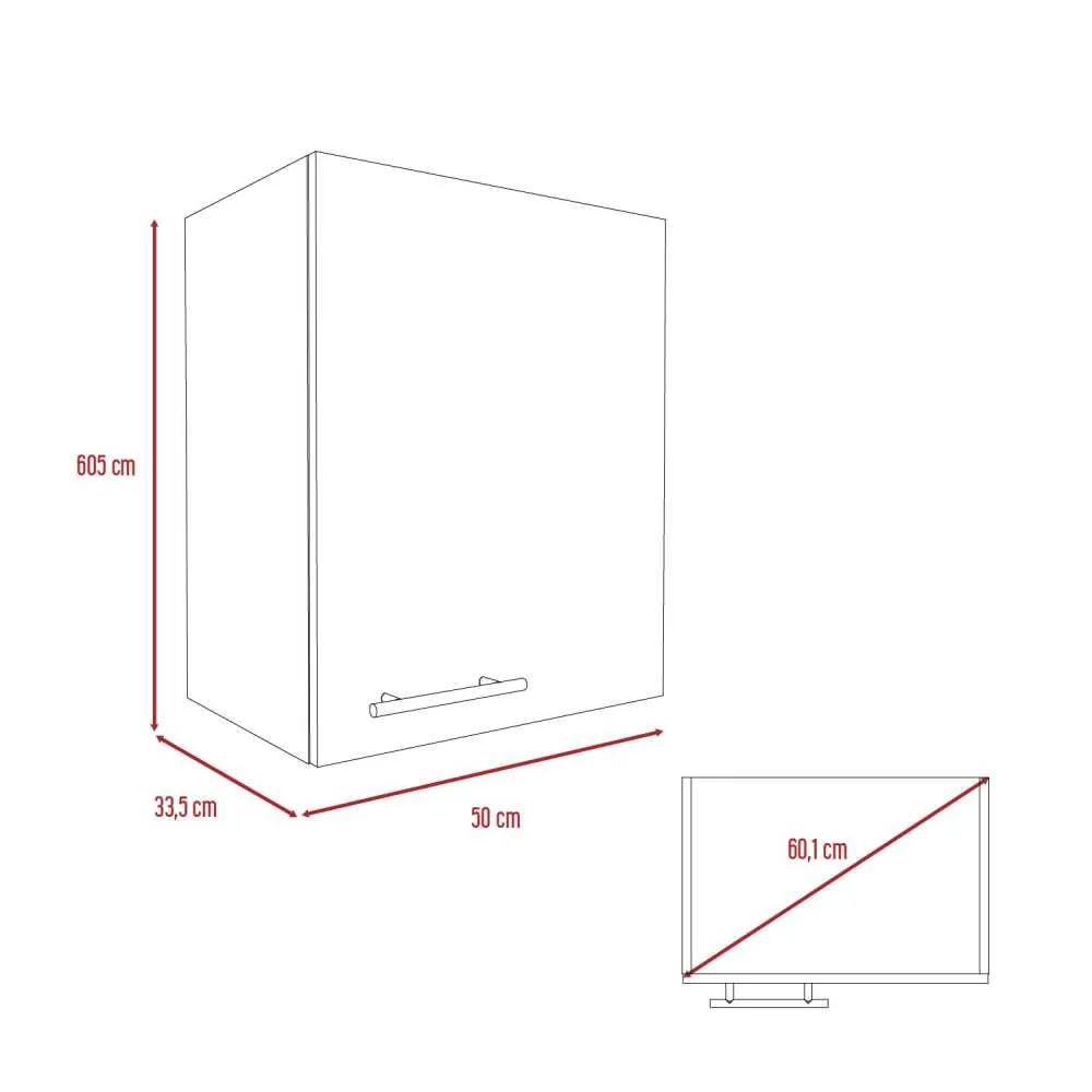 Mueble Auxiliar Manchester Ceniza 50 cm con Una Puerta - Imagen 5