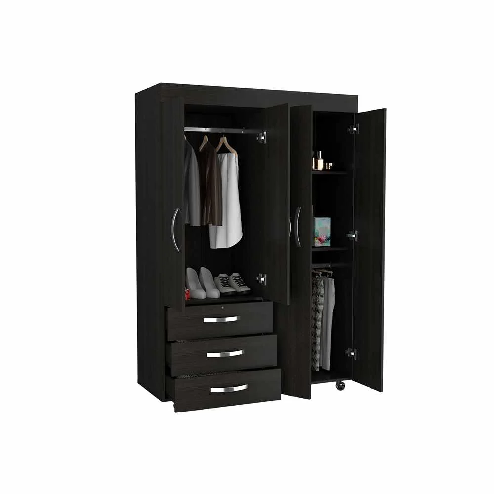 Closet Isisi Wengue 119x173cm con 3 Cajones con 2 Entrepaños - Imagen 3