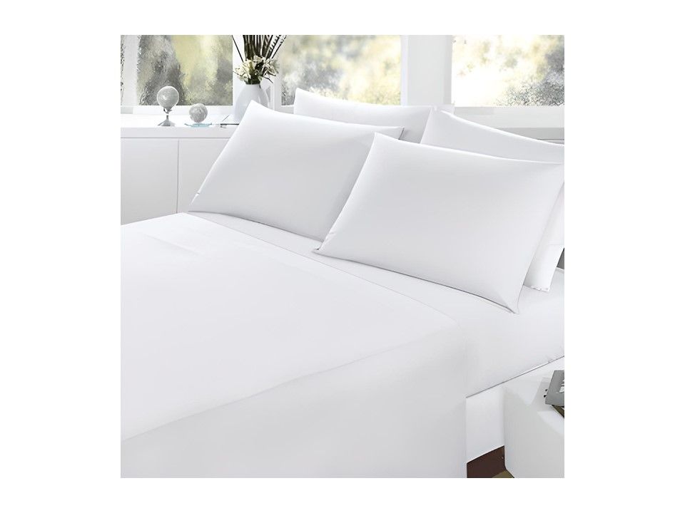 Sábana con Elástico Blanca 137 x 191 cm